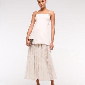 Abercrombie White Dress with Lacey Floral Skirt